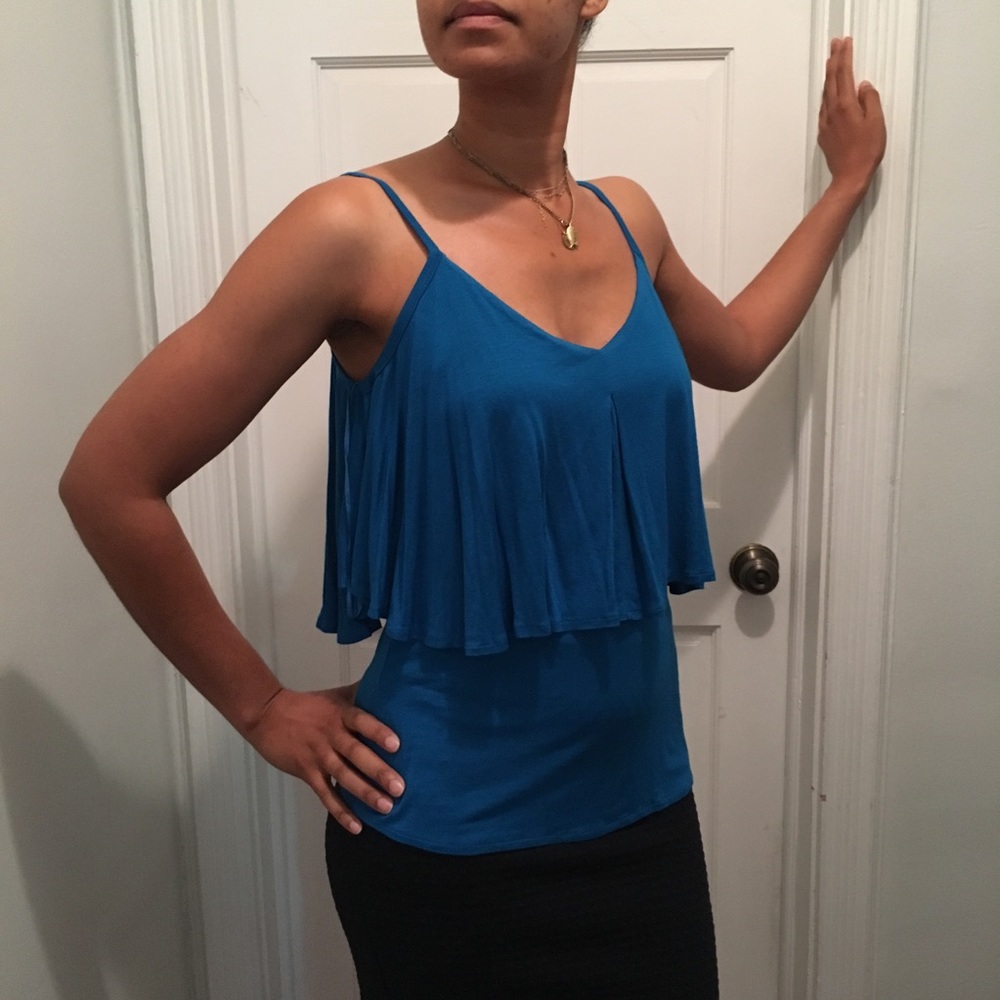 ✨ HP✨ Cold Shoulder Spaghetti-Sleeve Top